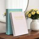 2 x Aesthetic Decorative Books for Home Decor, Set of 2 Linen Faux Book Storage Boxes, Decorative Book Boxes for Coffee Table, Bookshelf, Mantel, Living Room, Office, Bedroom (Green+Beige)