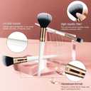 Makeup Brush Set, Premium Synthetic 10 PCS Makeup Brushes, Travel Makeup Brush Set with Soft Hairs, Makeup Brushes Set Professional for Blush, Eyeliner, Eyeshadow, Concealer, and Foundation (White)