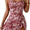 Eomenie One Piece Swimdress Swimsuits for Women Tummy Control Swim Dresses Skirt Bathing Suit (Red, M)