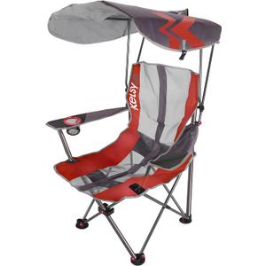 Kelsyus Original Foldable Canopy Chair for Camping, Tailgates, and Outdoor Events, Grey/Red, 37"L x 24"W x 58"H