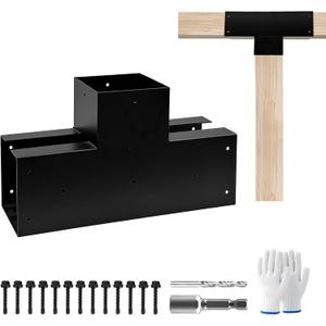 Pergola Bracket kit 6" x 6",3-Way T-Shaped Bracket Woodworks Pergola kit for Wood Beam (Actual: 5.5" x5.5'') Outdoor Gazebos,Patio Pergolas,Log Cabins (1 Pack)