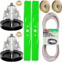 42 Inch Deck Rebuild Kit Fit for Cub Cadet LTX1042 LTX1040 RZT-42 Craftsman LT2000 LT1500 42 inch Tractor Parts Spindle 918-04822 Blade 742-04308 Idler Pulley 756-04129 Belt 754-04060