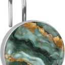 Marbling Shower Curtain Hooks,12 Pcs Rust Proof Glass Surface Stainless Steel Curtain Rings for Bathroom Bedroom Living Room Kitchen Home Shower Rods Decor (Color-11)