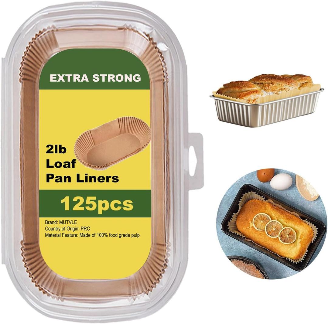 Loaf Pan Liners, 125Pcs Non-Stick Bread Pan Liners, Loaf Pan Parchment Liners, Paper Loaf Pans for Baking, 9x5 parchment paper