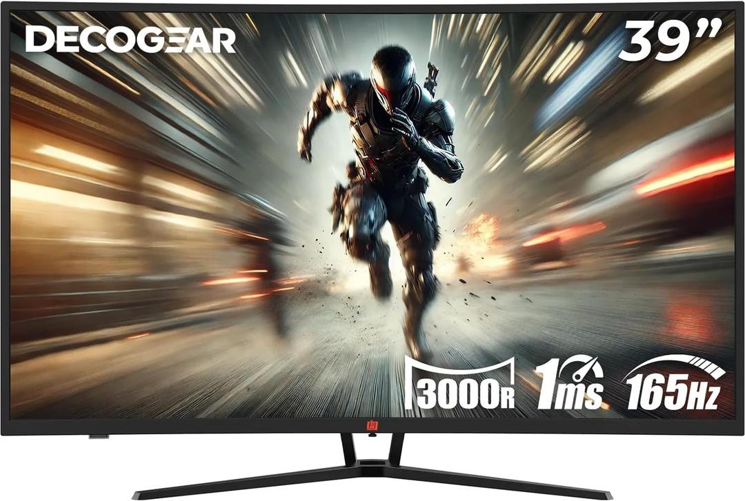 Deco Gear 39" Curved Widescreen Gaming Monitor | 2560x1440 | 1ms MPRT | 165 Hz | 16:9 | HDR400 | 4000:1 | 1 x HDMI | 1 x DisplayPort - Limited Black Edition