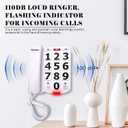 Landline Phones for Seniors, Adjustability Features, One-Touch Dialling,Big Button Phone for Seniors, Hard of Hearing Retro Telephone Corded Phones, with Handsfree Function (EX-LD-265)