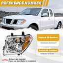 Headlight Assembly Compatible with Nissan 2005-2008 Frontier / 2005-2007 Pathfinder, Halogen Headlamp Replacements Pair Set for 26060EA525 26010EA525, w/o Bulb, Clear Housing Yellow Corner
