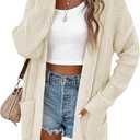 Womens Lightweight Hollow Out Crochet Knit Cardigan Drop Shoulder Loose Cardigan Sweaters (Small, Apricot)