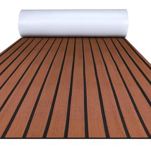 FOCEAN Boat Flooring EVA Foam Boat Decking Faux Teak Marine Flooring Boat Mat Boat Carpet Sheet for Motorboat RV Yacht Kayak Surfboard, 94.5"x 47.2"/35.4"/23.6"/15.7" Dark Brown With Black Seam Lines
