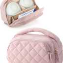 Wearable Breast Pump Bag Compatible with Momcozy, Medela and Eufy Pumps, Portable Pumping Bag with Handle for Work, Travel, and Family Use, Pink