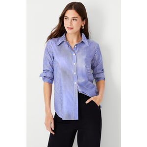 Ann Taylor Striped Relaxed Perfect Shirt, Size M