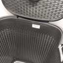 Mind Reader 50L Slim Laundry Hamper, Clothes Basket, Lid, Wicker Design, Plastic, 17.65"L x 13.75"W x 21"H, Black