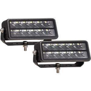 Raycharm Offroad LED Work Light 6" Rectangular, 6000K Cool-White Spot Beam, Rugged Die-Cast Aluminum Housing, Robust Stainless Steel Mount Base, Corrosion/Vibration Resistant, 2-Pack