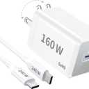 Mac Book Pro Charger - 160W Compact USB C Charger Fast Charger Compatible with MacBook pro/Air, ipad Pro, Samsung Galaxy Note and All USB C Device, Include 7FT Braided Charge Cable