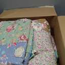 vctops Boho Patchwork Cotton Quilted Bedspread Quilt Set Queen Size 3 Pieces Soft Reversible Lightweight Coverlet Set Floral Print 1 Quilt and 2 Pillow Shams (Purple,Queen)