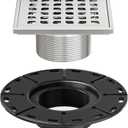 Neodrain 4" Brushed Shower Drain Grate Kit, Low Profile Compatible with Schluter Kerdi Bonding Flange -Bathroom Drain Kit with Adjustable Collar, 304 Stainless Steel Removable Cover, Hair Catcher