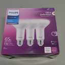 PHILIPS LED 65W BR30 3-Pack Ultra Definition Daylight (5000K) 650 Lumen (7.5W = 65W) Dimmable Frosted Flicker-Free Light Bulbs