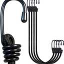 Yuxh Bungee Cords with Hooks 2 Ft Bungie Straps Black Elastic Rope 24 Inch 4 Pcs