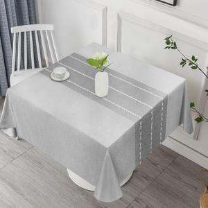 Vonabem 100% Waterproof Square PVC Tablecloth, Checkered Vinyl Table Cloth Cover Oil Proof Spill Proof Wipeable Plastic Table Cloths for Indoor and Outdoor Use (Light Gray, 54X54IN)