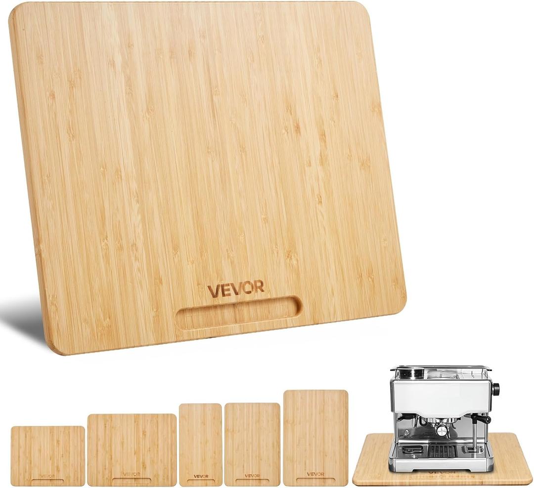 VEVOR Appliance Slider, Large 13 x 16-inch, Rolling Sliding Tray with Silent Rubber Wheels & Hollow Handle, Easy to Clean, Appliance Rolling Tray for Coffee Maker, Kitchen Countertop, Natural Wood,Wide - Large (13"D x 16"W)