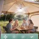 21” Solar Ceiling Fan Light, 35W Solar Powered Gazebo Fan with Remote Control, Rechargeable Battery Operated Portable Camping Fan Outside, for Tent Patio Greenhouse Porch Canopy Pergola