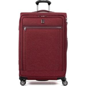 Travelpro Platinum Elite Softside Expandable Checked Luggage, 8 Wheel Spinner Large Suitcase, TSA Lock, Men and Women, Bordeaux Red, Checked Large 29-Inch
