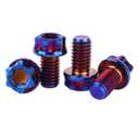 Titanium Flange Head Bolt M6x10 15 20mm T30 Torx Screw Pack of 4 (Burnt Blue, M6x10mm)