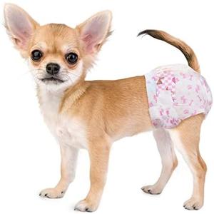 Dono Disposable Dog Diapers Female, Super Absorbent Doggie Diaper, Rapid-Dry Gel Technology Puppy Diapers, Leak-Proof Fit for Cat Doggy in Heat, Excitable Urination, Incontinence, Training, XX-Small, 45Diapers, Waist:7-12, Pack 2