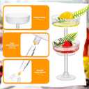 12 Pcs Ribbed Martini Glasses 5 oz Disposable Plastic Vintage Ribbed Coupe Glasses Cocktail Unbreakable Dessert Parfait Glassware for Wedding Party Supplies (Clear)
