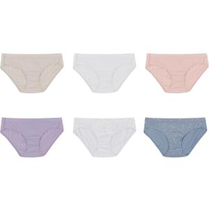 Hanes Women's Organic Cotton Panties Pack, ComfortSoft Underwear, 6-Pack (Colors May Vary) (6, Assorted Colors, 6-pack Hipsters)