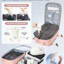 Vacuum Seal Travel Backpack with Air Pump,Compression Vacpack Waterproof Carry On Backpack for Travel Women Men with Vacuum System,Airlines Approved Daypack Laptop Space Saver Bags,Pink