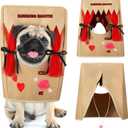 Valentine Dog Costume Kissing Booth Headpiece for Dog and Cats Cute Pup Kissing Booth Pet Headwear Costume Gift for Holiday Birthday Party (Brown,S/m)
