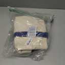 TOPDesign 1-Pack Canvas Tote Bag with an External Pocket, Reusable Grocery Shopping Bag, Top Zipper Closure, Daily Essentials (Blue/Natural)