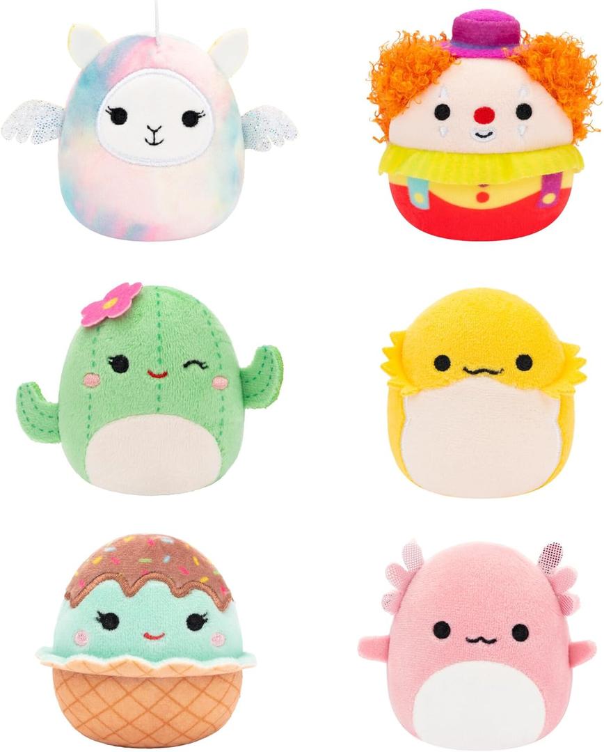 Squishmallows Original Micromallows 6-Pack  Archie Axolotl, Bimbi Clown, Lucy-May Llamapegacorn, Maritza Cactus, Maya Sundae, Rodry Bearded Dragon (Squad 2)