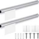 Henoyso 2 Pieces Restaurant Ticket Holder Receipt Holder Aluminum Order Ticket Rack Silver Kitchen Slide Check Rack for Office Cafes Pubs(24 Inch,Square)