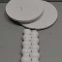 Fultyle Round Side Table, Small Drink Table for Small Spaces, Modern Accent End Table Nightstand with Solid Wood Leg for Living Room, Bedroom, Corners, and Office (White)