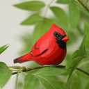Handcrafted Red Cardinal Figurine  Small Wooden Christmas Red Bird Statue Decor for Shelf, Desk, or Mantel  Eco-Friendly for Women & Collectors