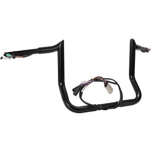 MoKitDora Street Electra Glide Ape Hanger CAN-Bus TBW Throttle by Wires Prewired Handlebar 10" Rise 1.25" Fat 1" Clamp Monkey Bagger Meathook Bars for Harley 2008-2013 FLHX FLHT Ultra Limited, Black (10 Inch)