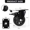 Caster Wheels,4 Inch Heavy Duty Casters with Brake,Set of 12