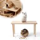 DOPENSPI Hamster Play Wooden Platform, 5.51x4.72x4.72in Hamster Cage Platform Small Animal Wood Stand Cage Accessories for Syrian Hamsters Mice Squirrel and Other Small Pets
