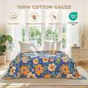 LUTBM Boho Throw Blanket for Couch Sofa Chair Cotton Summer Blankets for Bedroom Living Room All Season Lightweight Reversible Floral Embroidery Throws 50"x60"