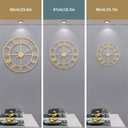 Large Modern Metal Wall Clocks Rustic Round Silent Non Ticking Battery Operated Roman Numerals Clock for Living Room/Bedroom/Kitchen Wall Decor-(Gold, 40cm), 16 Inch
