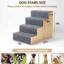 Wooden Dog Stairs for Small Large Dogs,Dog Steps for Couch Bed 18" H,Pet Stairs with Soft Carpeted Steps, Pet Steps for Cats Puppy Doggy Senior Pets up to 100 LBS