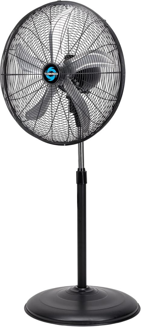 Tornado 20" Oscillating Pedestal Fan 5000 CFM, Stand Fan, 3-Speed, 1/6 HP, 6.6 FT, Industrial & Commercial Use, UL Listed