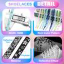 DELELE 2 Pairs Reflective Shoelace Flat Safety Laces for Shoes Sneakers Boots (47 Inch (120cm), 05 Dot Mint Green)