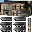 6PACK Solar Sconce Lights Outdoor,3000/4000/6000K 3 Modes Up and Down Solar Wall Lights Dusk to Dawn Lighting IP65 Waterproof Solars Lights Outdoor for Exterior Front Porch Garage Fence Patio Yard
