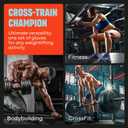 MAVA Open Gym Gloves for Men & Women; Padded Weight Lifting Gloves with Wrist Support for Comfort, Protection; Strong-Grip Fingerless Workout Gloves for Men & Women; Anti-Sweat Gym Accessories (Large, Black)