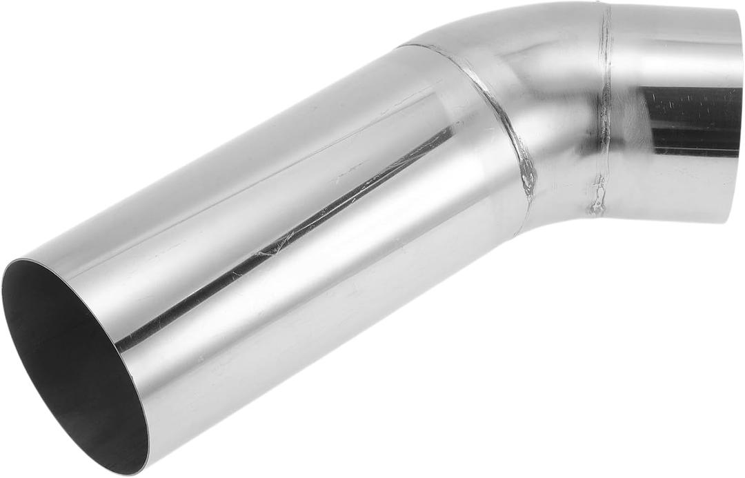 4" OD 45 Degrees Mandrel Bend Elbow T304 Stainless Steel Exhaust Tube Pipe Piping Surface Polishing Silver Tone