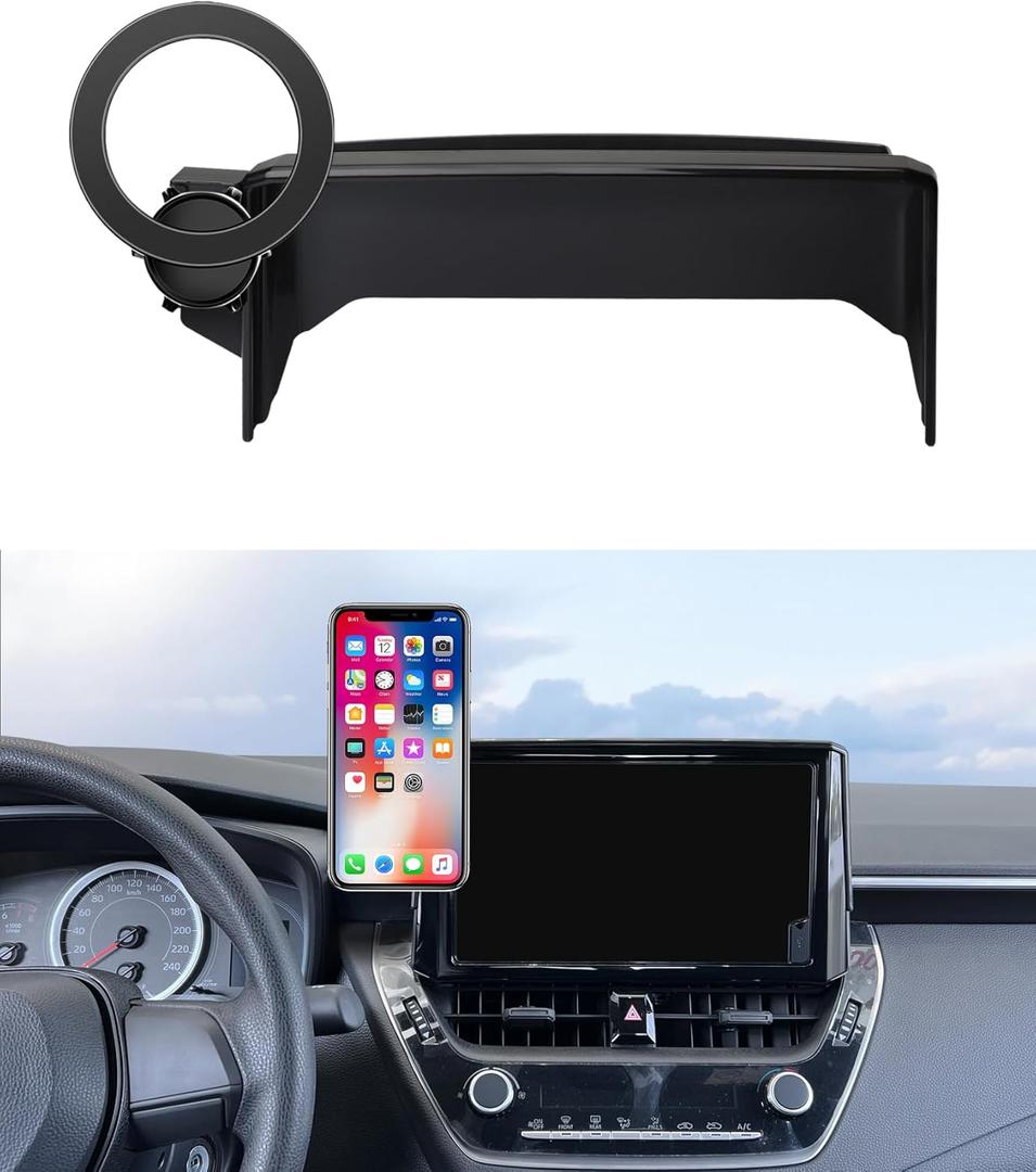 MaserWeller Car Phone Holder for 2020-2026 Toyota Corolla 2022-2026 Corolla Cross Accessories 8-inch Screen Fixed Clip, 360 Rotation Phone Mount Compatible with MagSafe, Cell Phone Holder