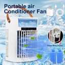 Portable Air Conditioner, Air Cooler, 1000ml Cold Fan Air Conditioner, 5 Air Speeds and 7 LED Lights, 2 Ice Packs, 3 Cold Mist and 2/4/6 Timer, USB Cold Fan for Home, Office and Outdoors.